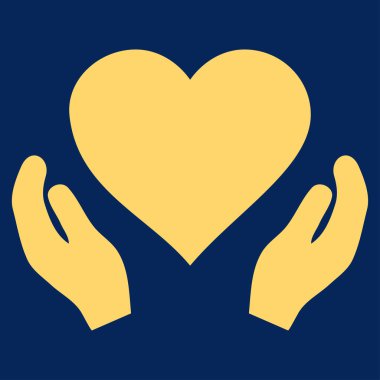 Aşk bakım el vektör simgesi