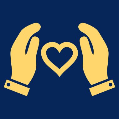 Aşk bakım el vektör simgesi