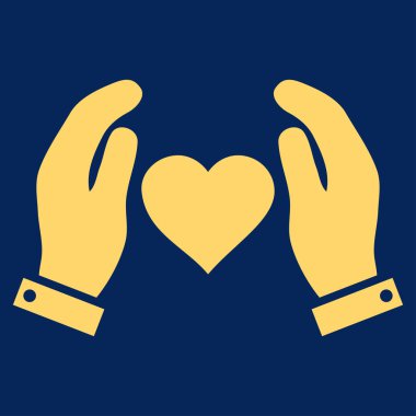 Aşk bakım el vektör simgesi