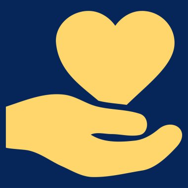 Aşk kalp teklif el vektör simgesi