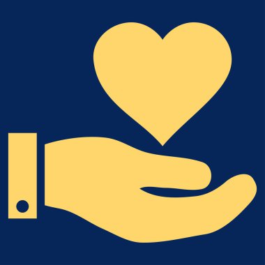 Aşk kalp teklif el vektör simgesi