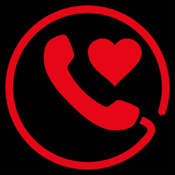 Ícone de vetor de telefone amor —  Vetores de Stock