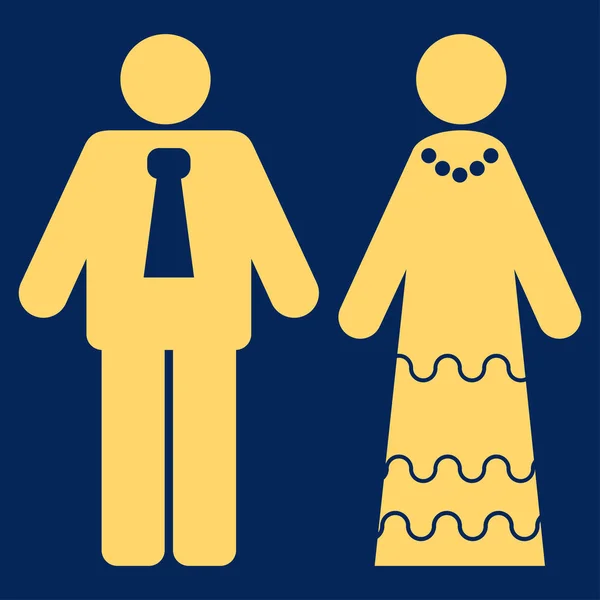 Icône vectorielle de jeunes mariés — Image vectorielle