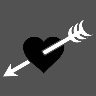 Ok kalp vektör simgesi