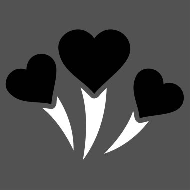 Aşk kalp Fireworks vektör simgesi