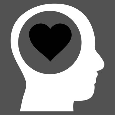 Aşk düşünme kafa vektör simgesi