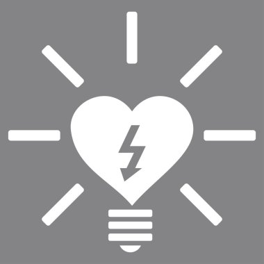 Kalp elektrikli ampul vektör simgesi