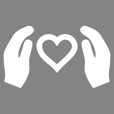 Aşk bakım el vektör simgesi