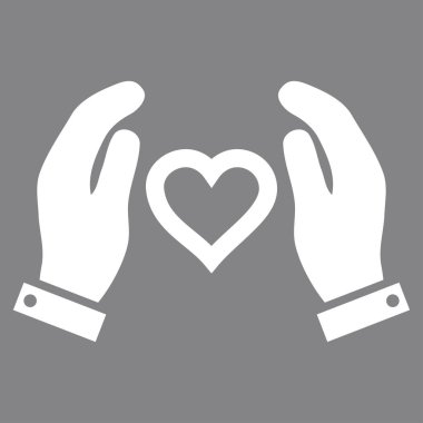 Aşk bakım el vektör simgesi