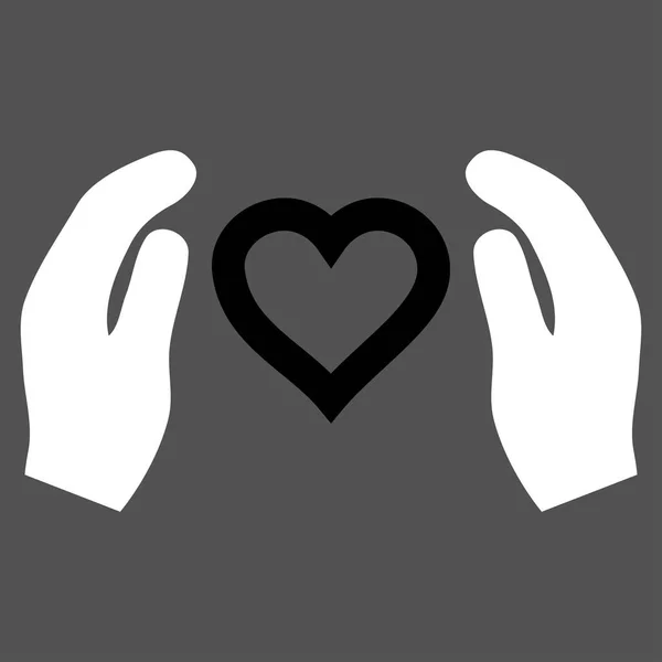 Cuidado del amor Manos Vector icono — Vector de stock