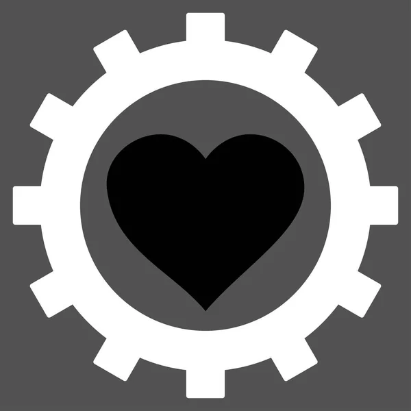 Opções de coração de amor Gear Vector Icon — Vetor de Stock