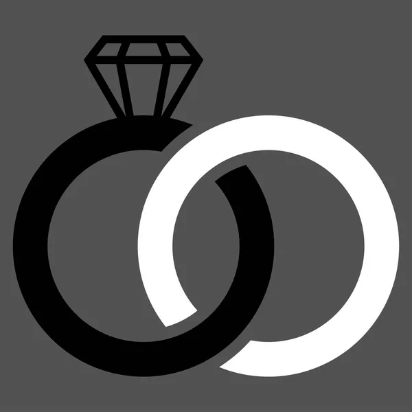 Anéis de casamento vetor ícone — Vetor de Stock