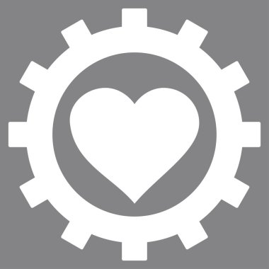 Aşk kalp seçenekleri dişli vektör simgesi