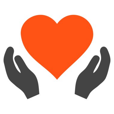 Aşk bakım el vektör simgesi