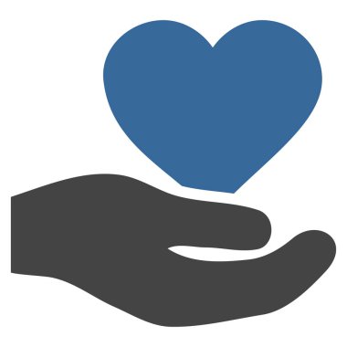 Aşk kalp teklif el vektör simgesi