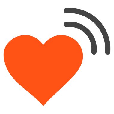 Kalp radyo sinyal vektör simgesi