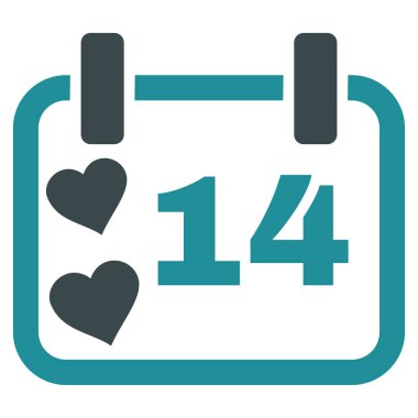 Sevgililer takvim gün vektör simgesi