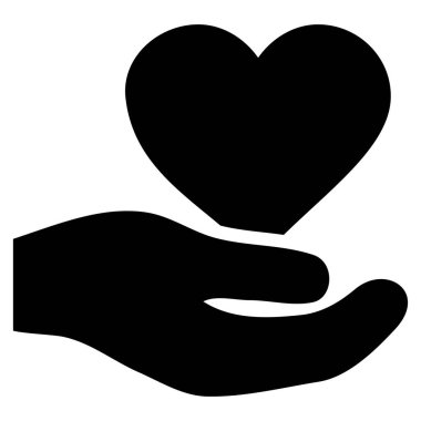 Aşk kalp teklif el vektör simgesi