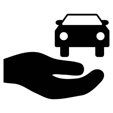 Araba hediye el vektör simgesi