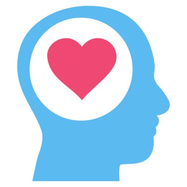 Aşk düşünme kafa vektör simgesi