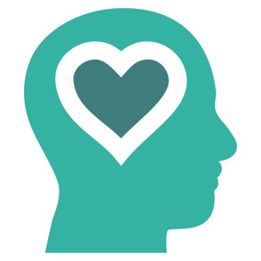 Kafa vektör simgesinde seviyorum