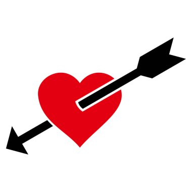 Kalp ok vektör simgesi