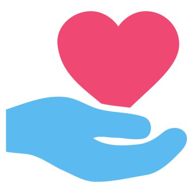 Aşk kalp teklif el vektör simgesi