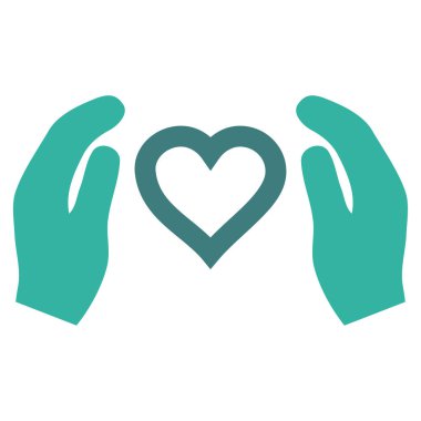 Aşk bakım el vektör simgesi