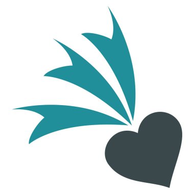 Düşen kalp vektör simgesi