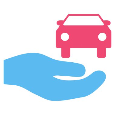 Araba hediye el vektör simgesi