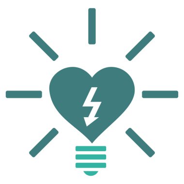 Kalp elektrikli ampul vektör simgesi