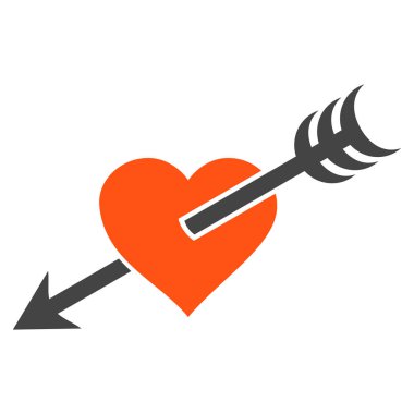 Ok kalp vektör simgesi