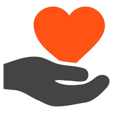 Aşk kalp teklif el vektör simgesi