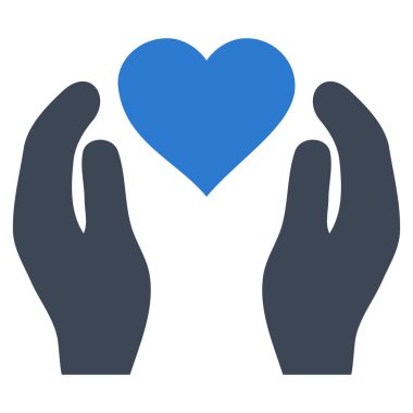 Aşk bakım el vektör simgesi