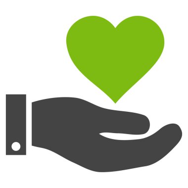 Aşk kalp teklif el vektör simgesi