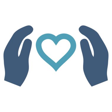 Aşk bakım el vektör simgesi