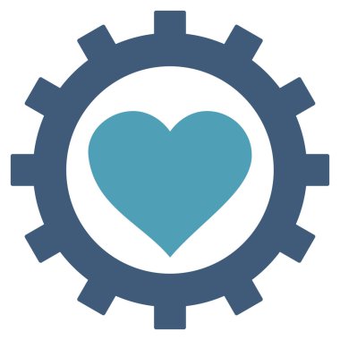 Aşk kalp seçenekleri dişli vektör simgesi