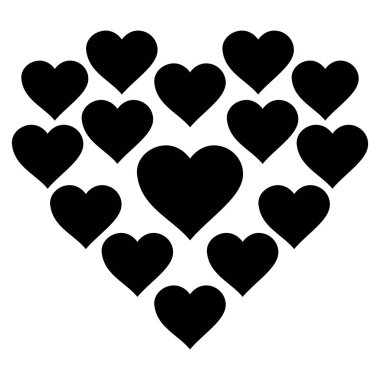 Aşk kalp şekli vektör simgesi