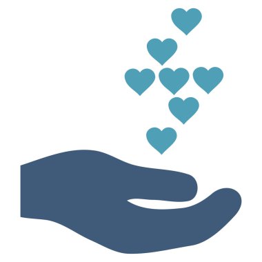 Sevgi kalpleri teklif el vektör simgesi