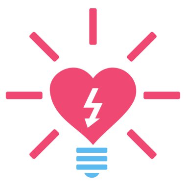 Kalp elektrikli ampul vektör simgesi