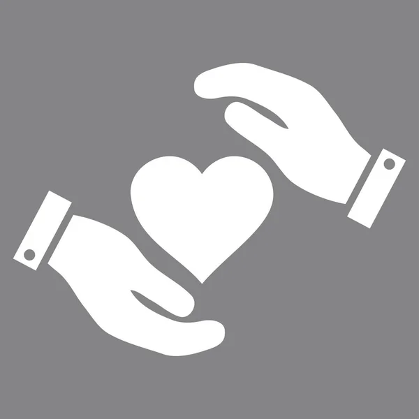 Láska srdce péče o ruce vektorové ikony — Stockový vektor