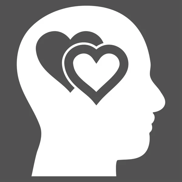 Icona vettoriale dell'amore nella mente — Vettoriale Stock