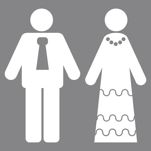 新婚夫妇矢量图标 — 图库矢量图片