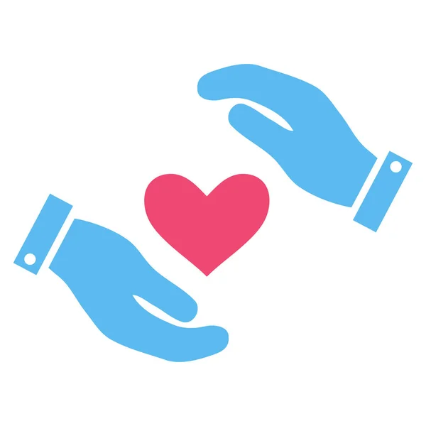 Love Heart Care Hands Vector Icon — Stock Vector