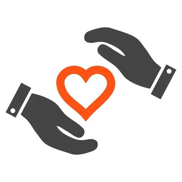 Love Heart Care Hands Vector Icon — Stock Vector