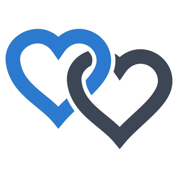 Linked Hearts Vector Icon — Stock Vector