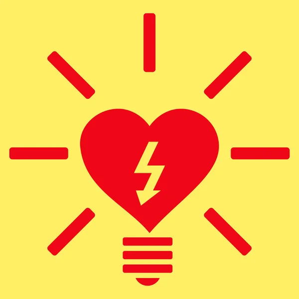 Heart Electric Bulb Vector Icon — Stock Vector