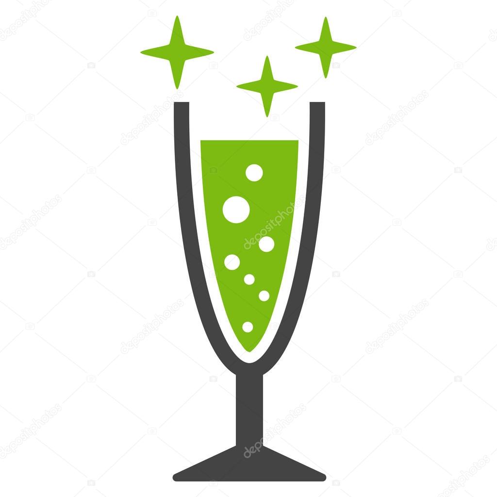 Sparkle Wine Glass Vector Icon