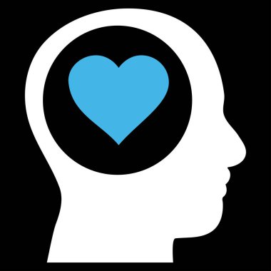 Aşk düşünme kafa vektör simgesi