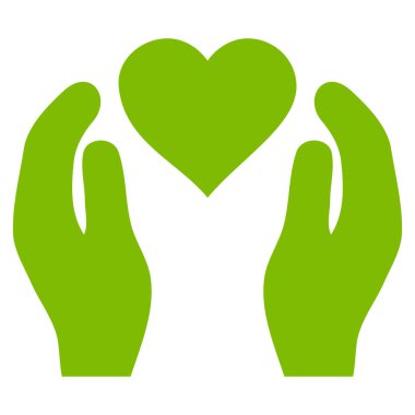 Aşk bakım el vektör simgesi